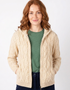 IrelandsEye Women's Aran Hooded Cardigan | Oatmeal