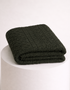 Aran Honeycomb Blanket | Moss - Clearance