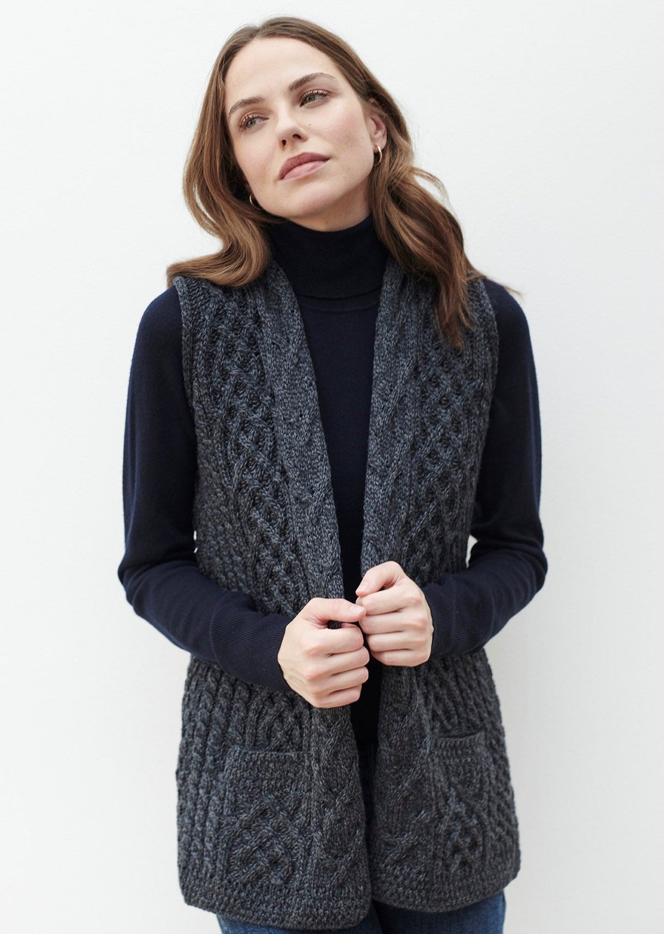 Caher Aran Celtic Gilet - Charcoal