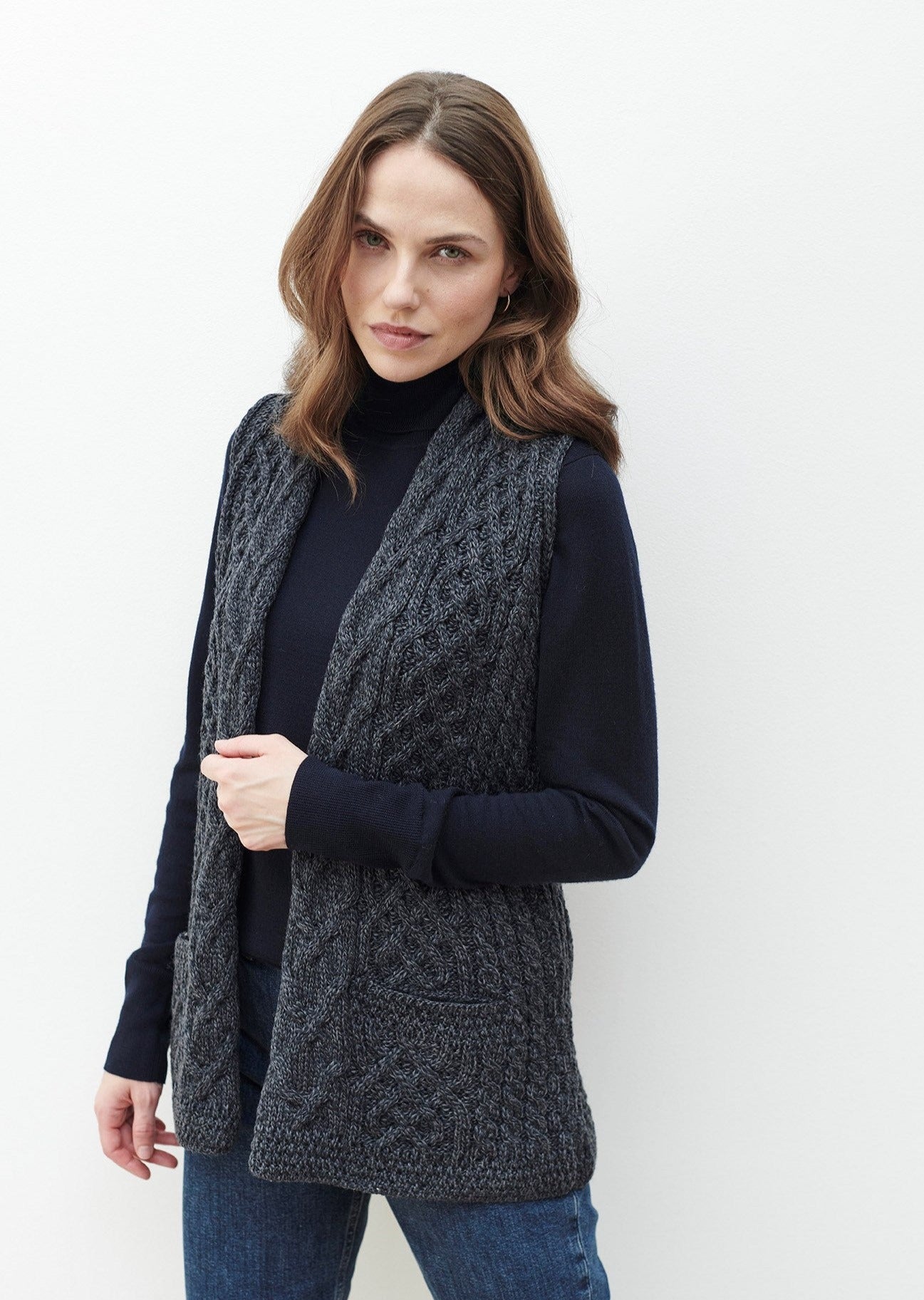 Caher Aran Celtic Gilet - Charcoal