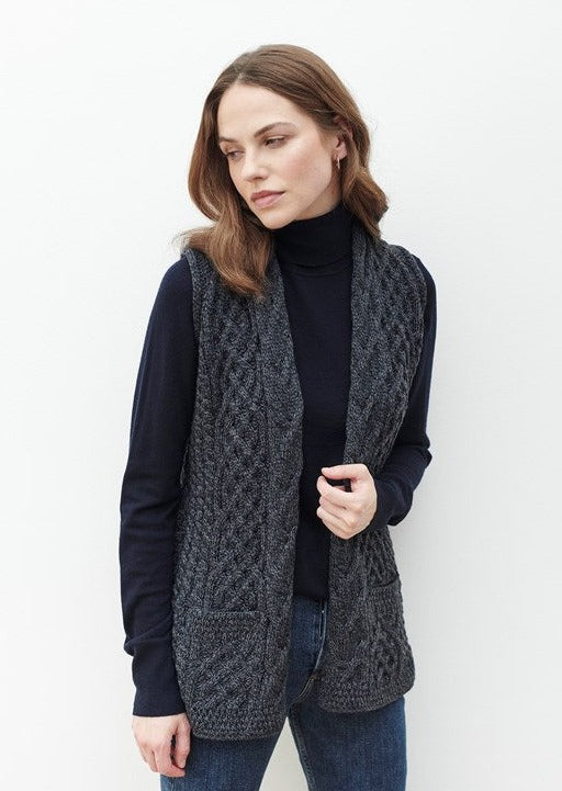 Caher Aran Celtic Gilet - Charcoal