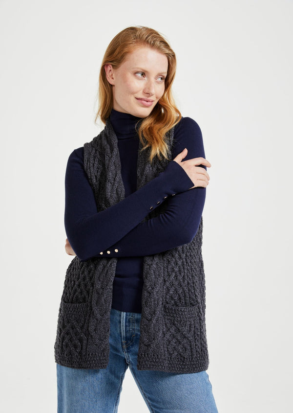 Caher Aran Celtic Gilet - Grey