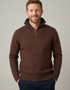IrelandsEye Men's Lambswool Quarter Zip Sweater | Pebble Marl