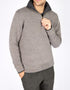 IrelandsEye Men's Lambswool Quarter Zip Sweater | Ghost Grey