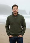 IrelandsEye Men's Half Zip Pullover | Green Marl