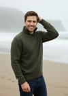 IrelandsEye Men's Half Zip Pullover | Green Marl