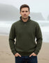 IrelandsEye Men's Half Zip Pullover | Green Marl