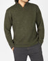 Men's Lambswool Quarter Zip Sweater - Green Marl | IrelandsEye Knitwear