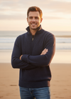 IrelandsEye Mens Half Zip Sweater | Navy Marl
