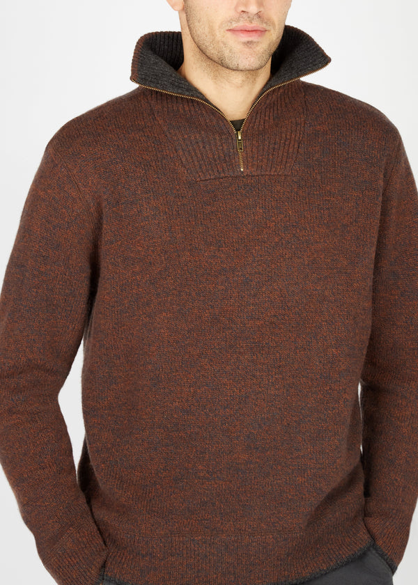 IrelandsEye Men's Zip Sweater | Pebble Marl