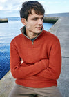 IrelandsEye Mens Zip Sweater | Russet