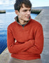 Men's Russet Lambswool Quarter Zip Sweater | Ireland's Eye | Made in Ireland