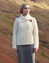 Patchwork Ladies Aran Cardigan | Natural