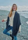 Aran Pocket Shawl | Charcoal