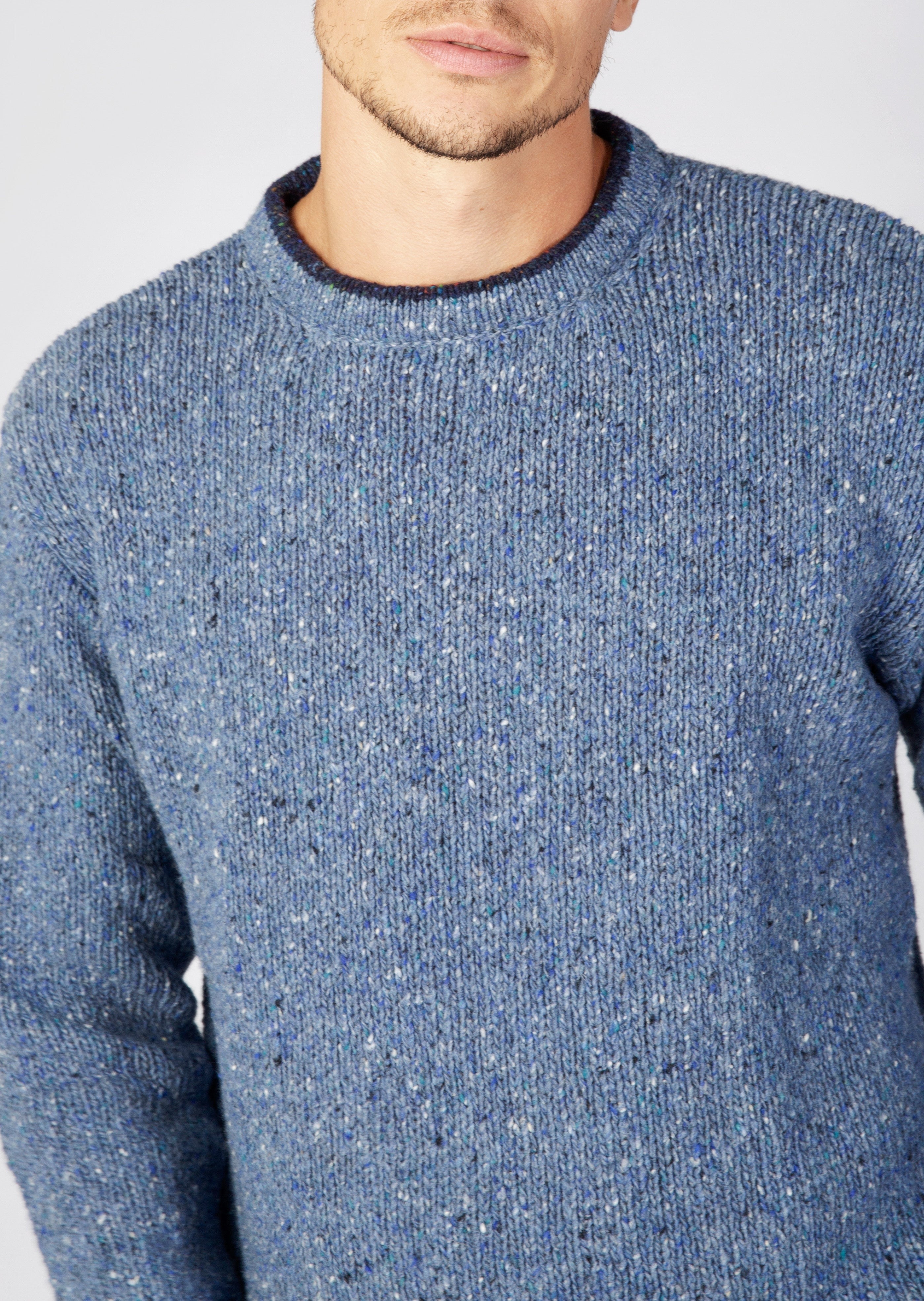 IrelandsEye Men's Blue Ocean Roundstone Sweater