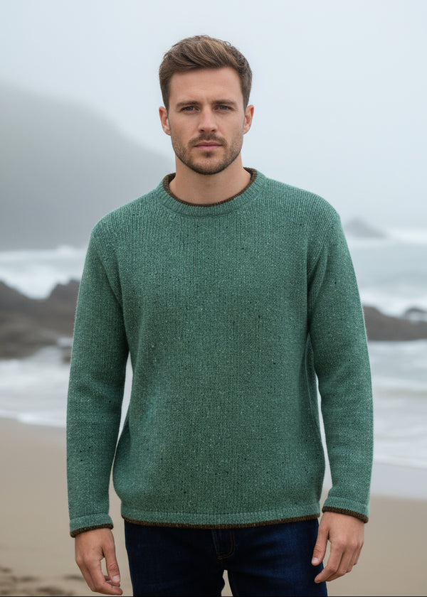 IrelandsEye Roundstone Sweater | Green Wave