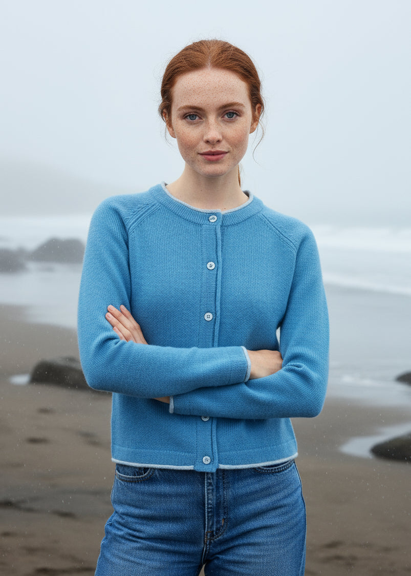 IrelandsEye Killiney Cardigan - Azure Blue