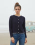 Killiney Wool Cashmere Cardigan Navy | Premium Irish Knitwear