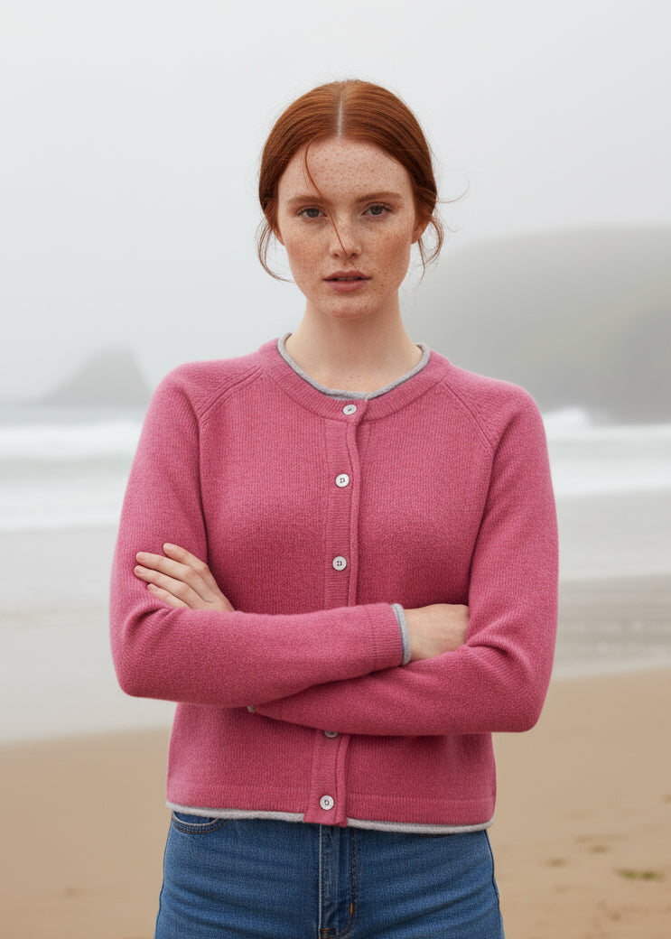 IrelandsEye Women's Killiney Cardigan | Rose Pink