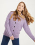 Achill Island Ladies Aran Cardigan | Lavender