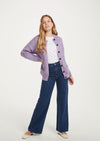 Achill Island Ladies Aran Cardigan - Lavender