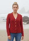 IrelandsEye Horseshoe Aran Cardigan | Chilli