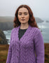 IrelandsEye Horseshoe Aran Cardigan | Orchid