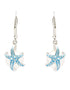 Starfish Drop Pearl Earrings With Aqua Swarovski® Crystals