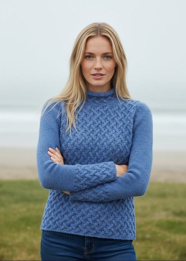 IrelandsEye Women's Trellis Aran Sweater | Marina