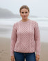 IrelandsEye Women's Aran Sweater | Pink