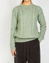 Women's Aran Sweater - Sage Marl | 100% Merino Wool | IrelandsEye