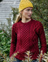 IrelandsEye Women's Aran Sweater | Claret