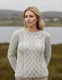 IrelandsEye Lambay Aran Sweater | Silver Marl