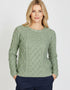 Pull Aran à torsades Lambay d'IrelandesEye | Gris sauge chiné