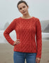Lambay Aran Sweater | Orange Marl