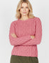 Pull Lambay Aran pour femme - Rose Rosa | 100 % laine mérinos | IrelandsEye - Soldes