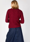 IrelandsEye Lambay Aran Sweater | Claret