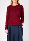 IrelandsEye Lambay Aran Sweater | Claret
