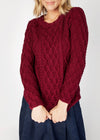 IrelandsEye Lambay Aran Sweater | Claret