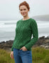 Lambay Aran Sweater | Green Marl