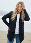 IrelandsEye Women's Waterfall Aran Cardigan | Navy