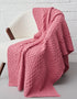 IrelandsEye Aran Merino Throw | Rosa Pink