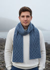 IrelandsEye Luxe Aran Scarf | Blue Ocean