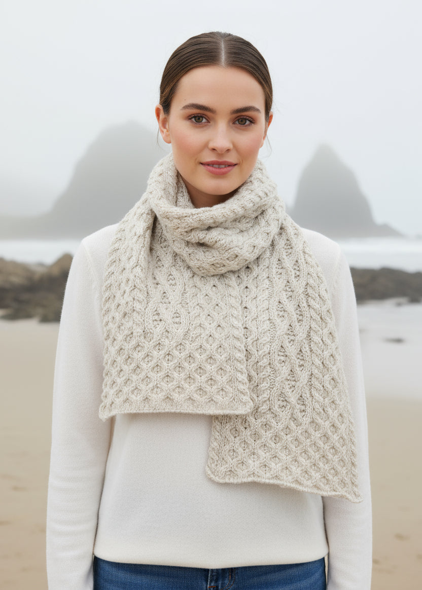 IrelandsEye Luxe Aran Scarf | Chalkstone