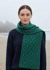 IrelandsEye Luxe Aran Scarf | Green Garden