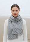 IrelandsEye Luxe Aran Scarf | Light Grey