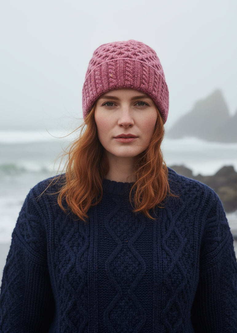 IrelandsEye Luxe Aran Hat | Bubblegum Pink
