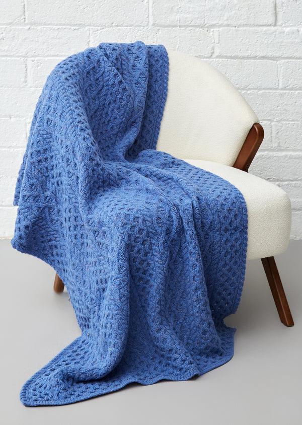 IrelandsEye Cashmere Merino Aran Throw | Marina