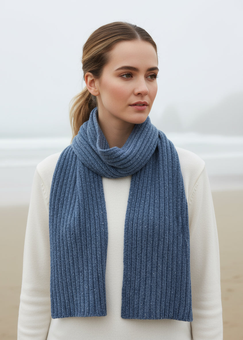 IrelandsEye Luxe Ribbed Scarf | Blue Ocean