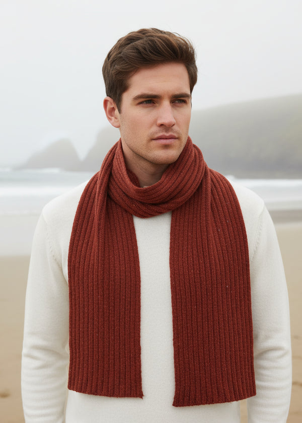 IrelandsEye Luxe Ribbed Scarf | Copper Marl